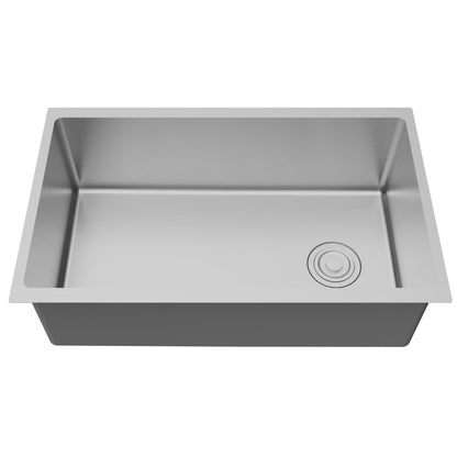 Fusion 30" Undermount 16 Gauge Single Bowl Stainless Steel Sink with Accessories