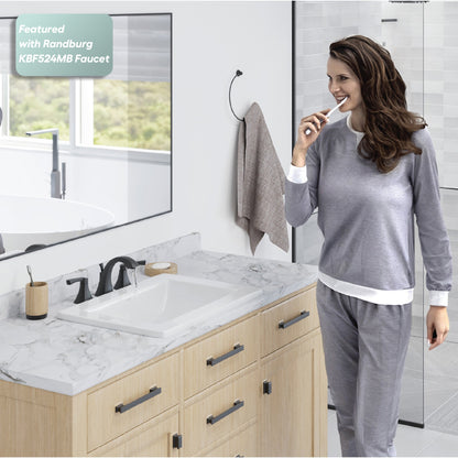 Valera 23" Rectangular Top Mount Vitreous China Bathroom Sink In White