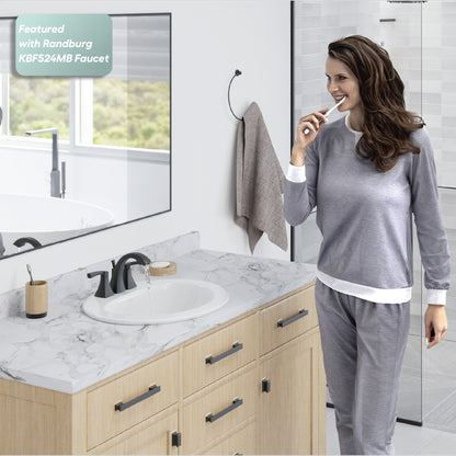 Valera 21" Oval Top Mount Vitreous China Bathroom Sink In White