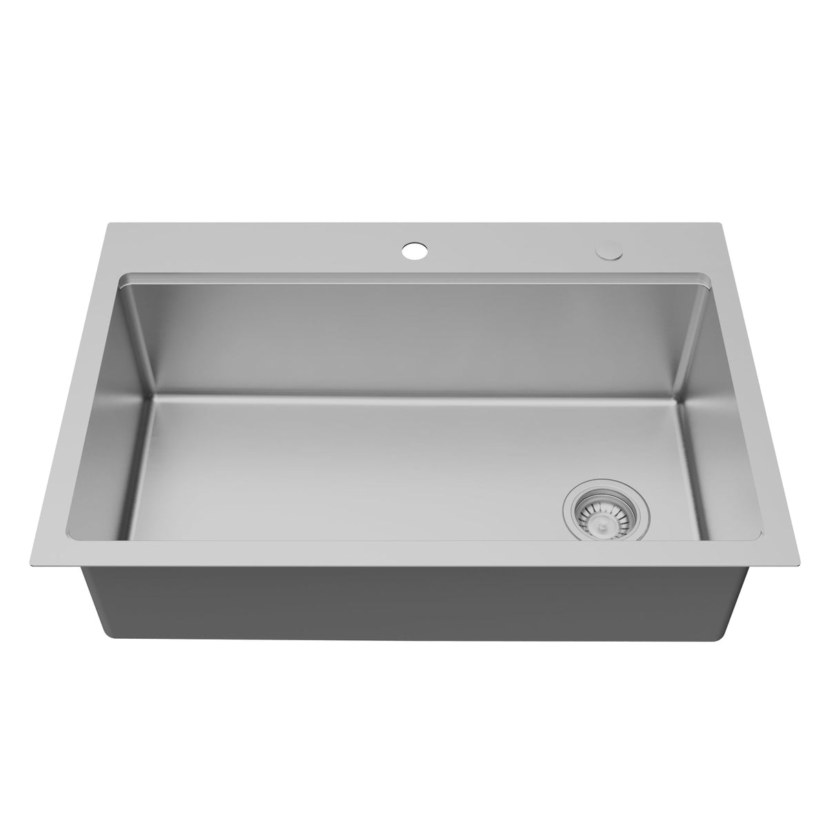 Fusion 33" Top Mount Workstation 16 Gauge Single Bowl Stainless Steel Sink with Accessories