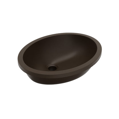 19" Seamless Undermount Quartz Composite Bathroom Sink In Brown