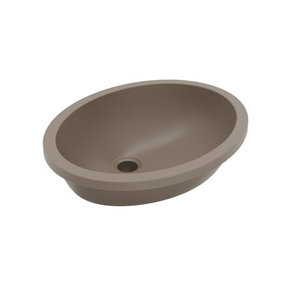 19" Seamless Undermount Quartz Composite Bathroom Sink In Concrete