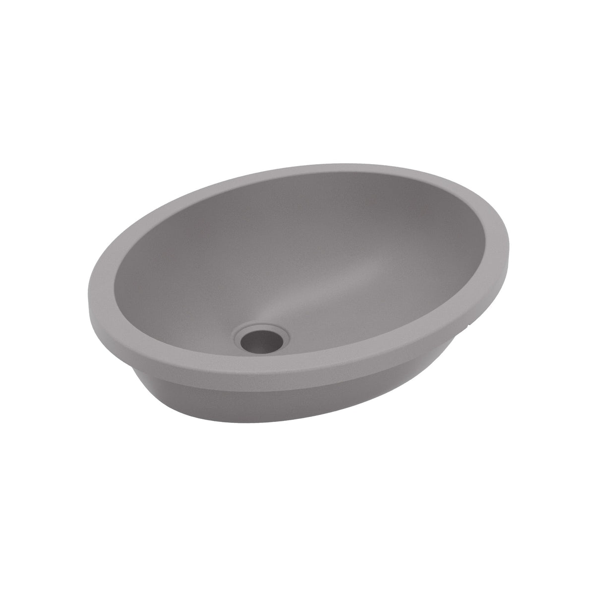 19" Seamless Undermount Quartz Composite Bathroom Sink In Grey