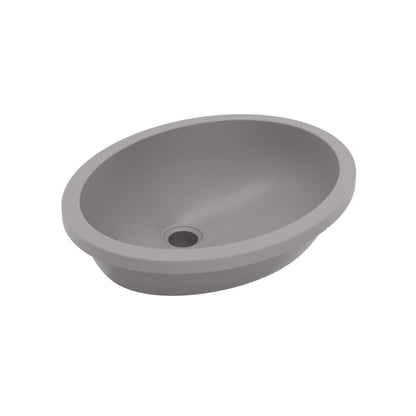 19" Seamless Undermount Quartz Composite Bathroom Sink In Grey