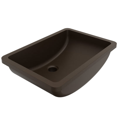 20" Seamless Undermount Quartz Composite Bathroom Sink In Brown