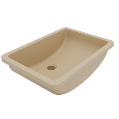 20" Seamless Undermount Quartz Composite Bathroom Sink In Bisque