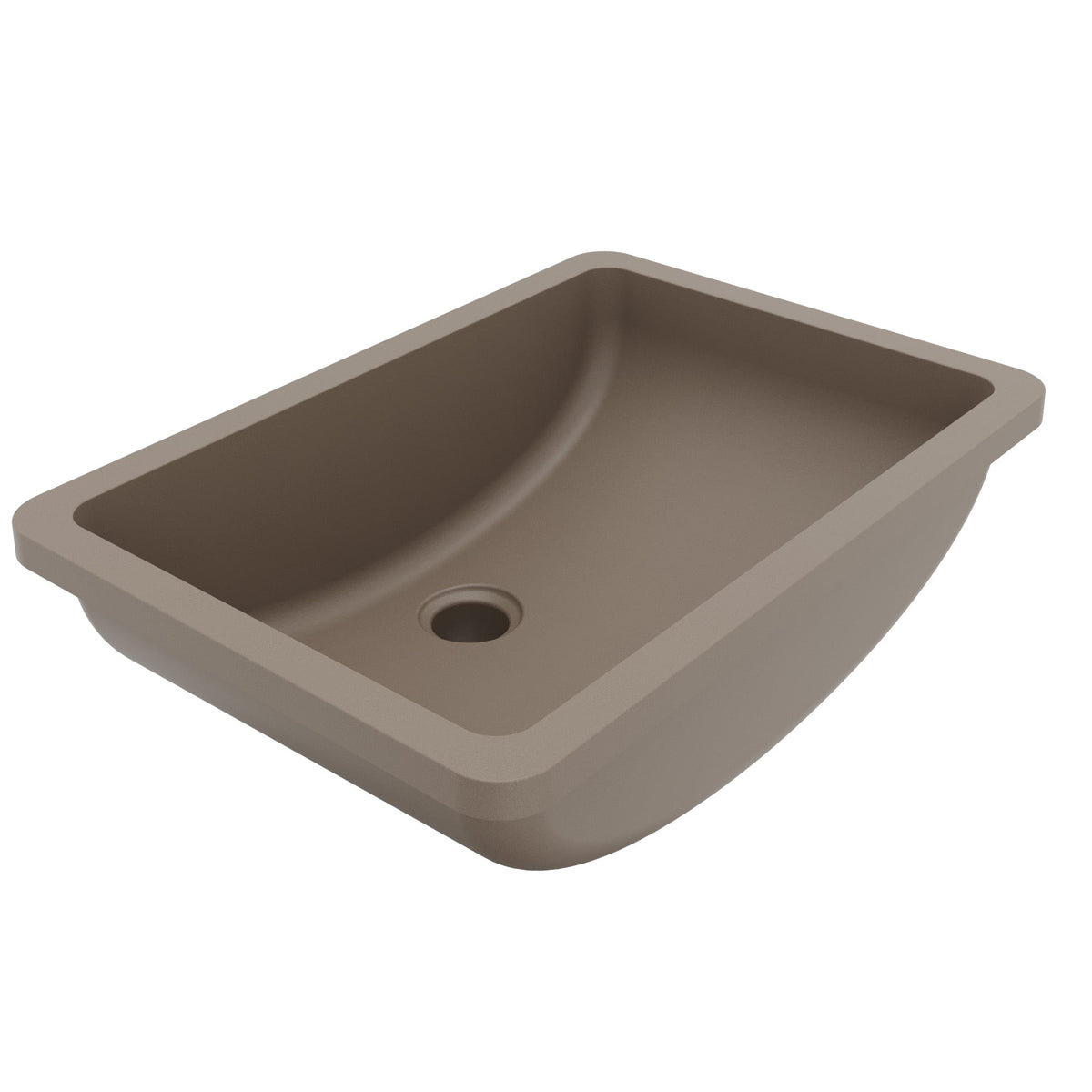 20" Seamless Undermount Quartz Composite Bathroom Sink In Concrete