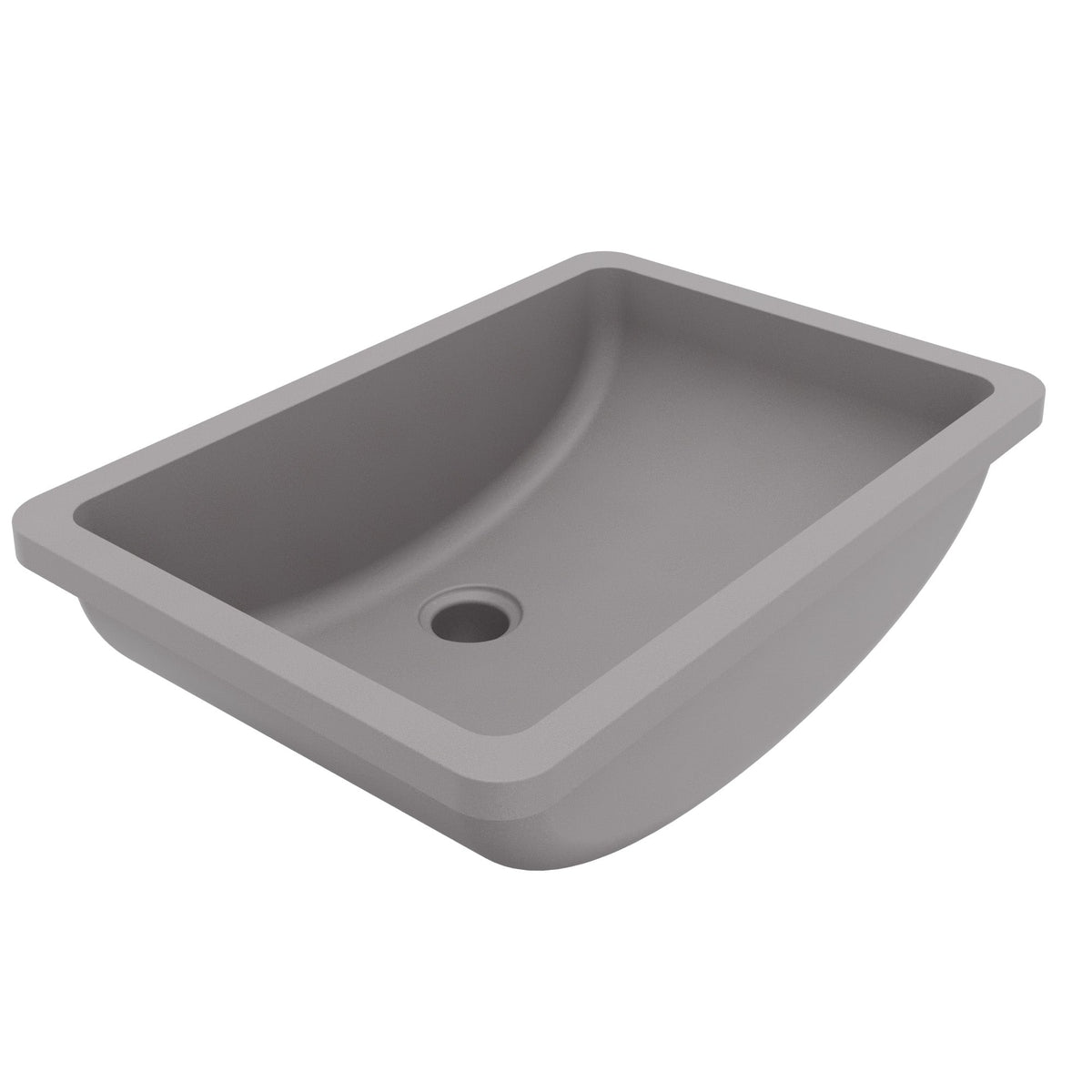 20" Seamless Undermount Quartz Composite Bathroom Sink In Grey
