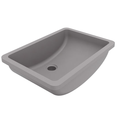 20" Seamless Undermount Quartz Composite Bathroom Sink In Grey