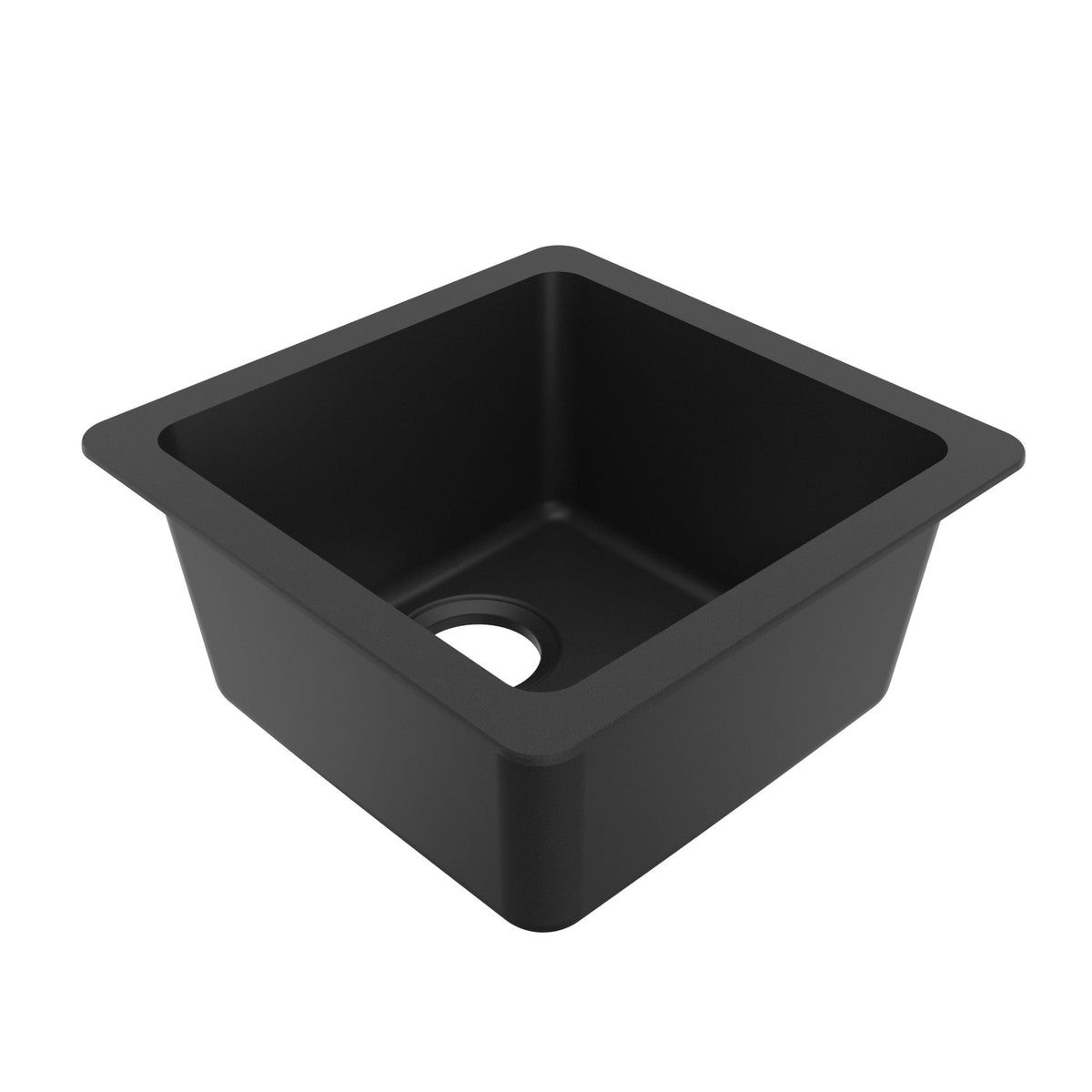 16-5/8" Seamless Undermount Quartz Composite Bar/Prep Sink In Black
