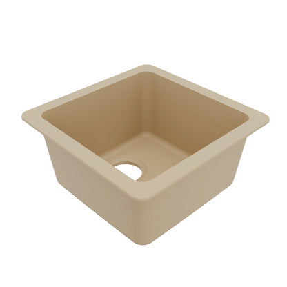 16-5/8" Seamless Undermount Quartz Composite Bar/Prep Sink In Bisque