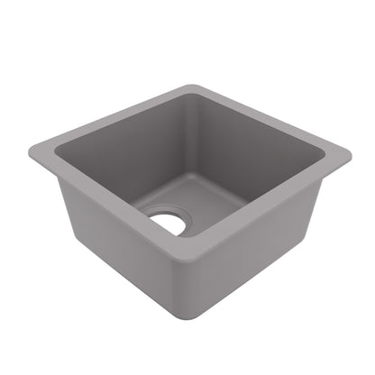 16-5/8" Seamless Undermount Quartz Composite Bar/Prep Sink In Grey