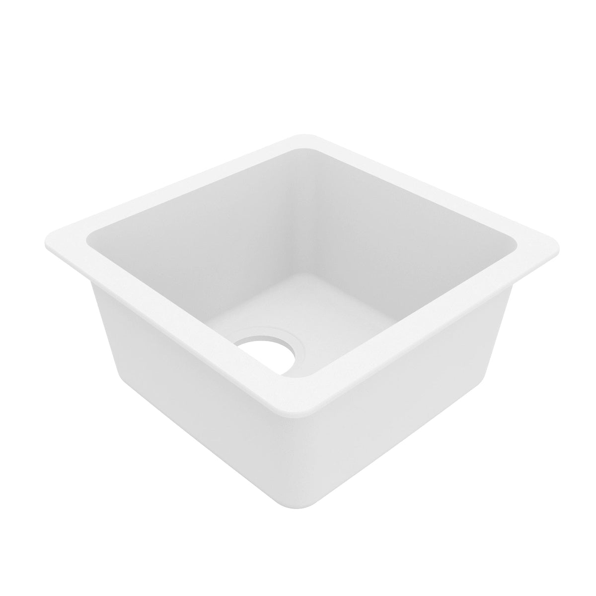 16-5/8" Seamless Undermount Quartz Composite Bar/Prep Sink In White