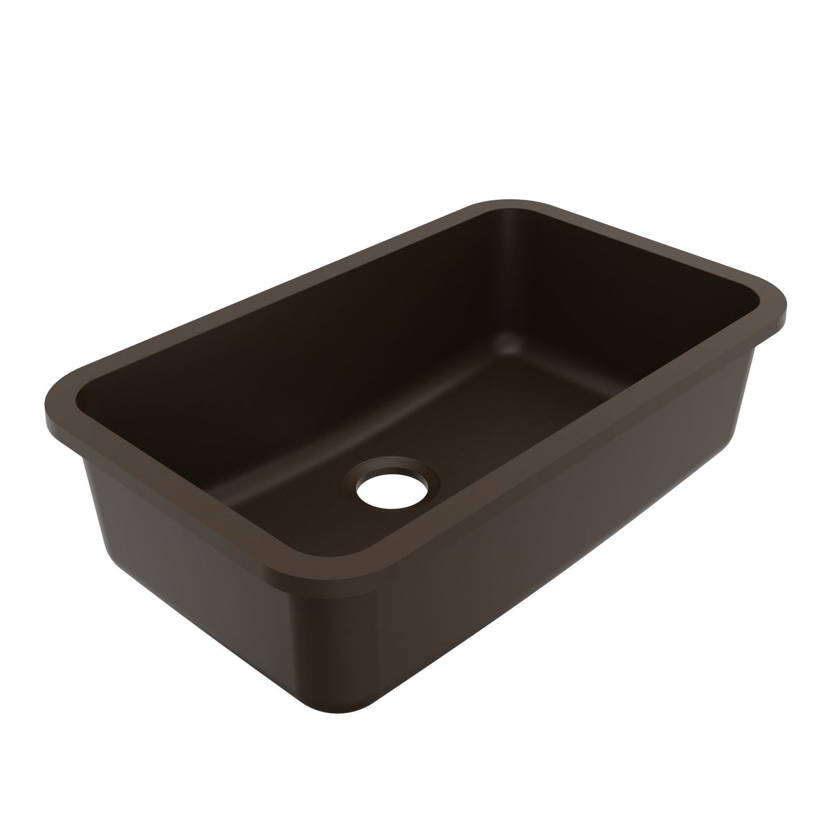 30-7/8" Seamless Undermount Large Single Bowl Quartz Composite Kitchen Sink In Brown