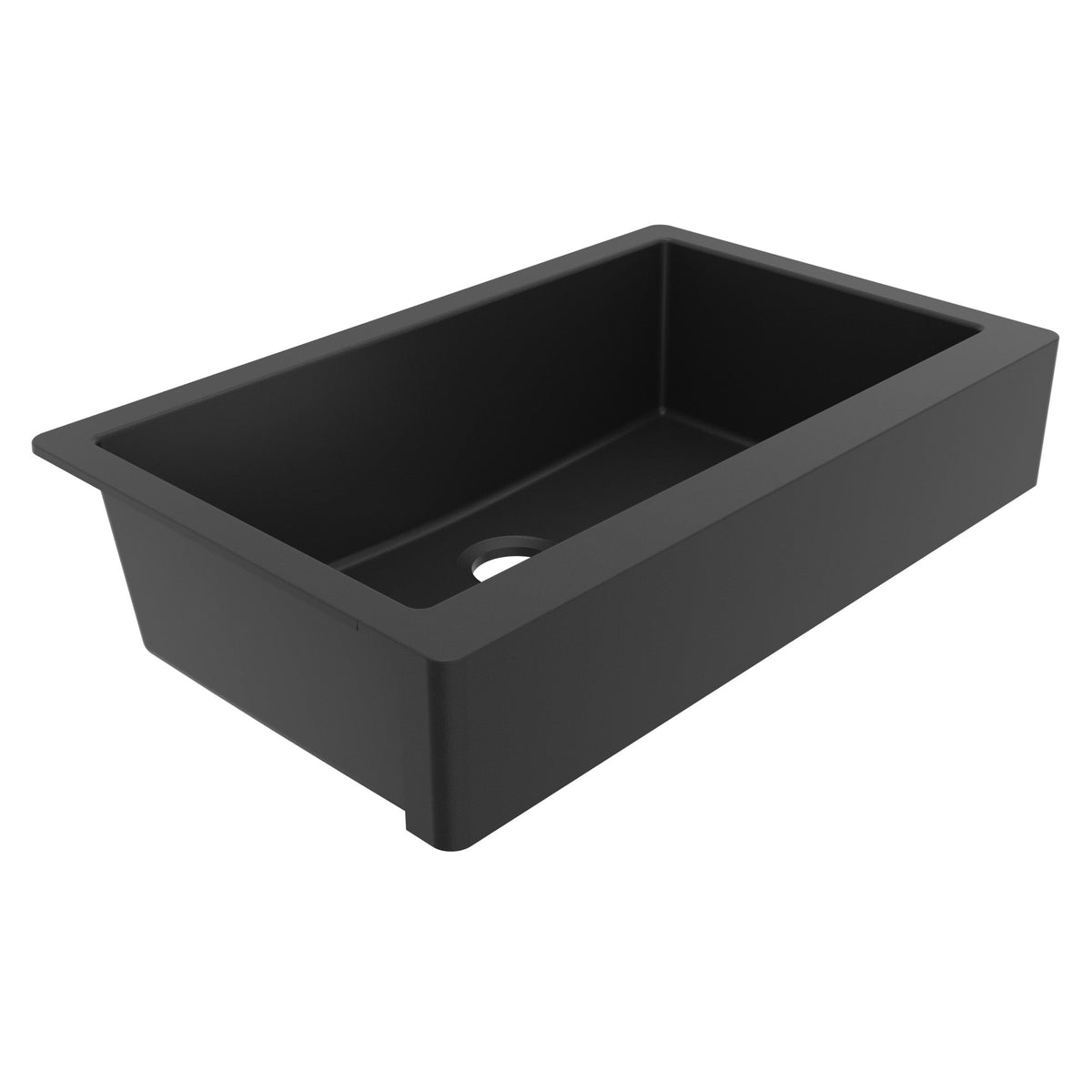 34" Retrofit Farmhouse Large Single Bowl Quartz Composite Kitchen Sink In Black