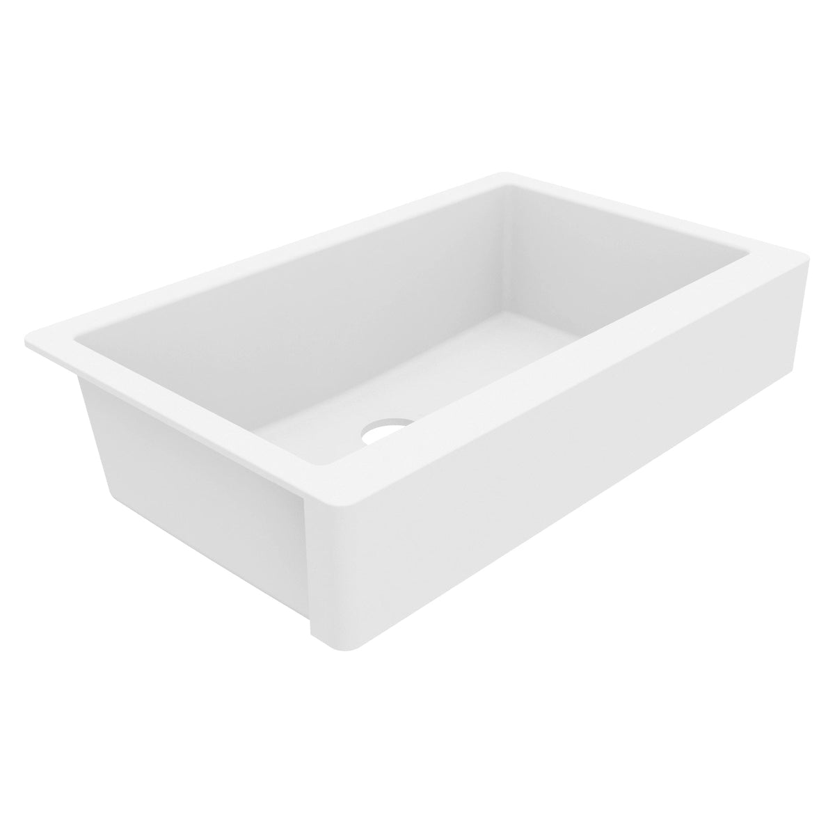 34" Retrofit Farmhouse Large Single Bowl Quartz Composite Kitchen Sink In White