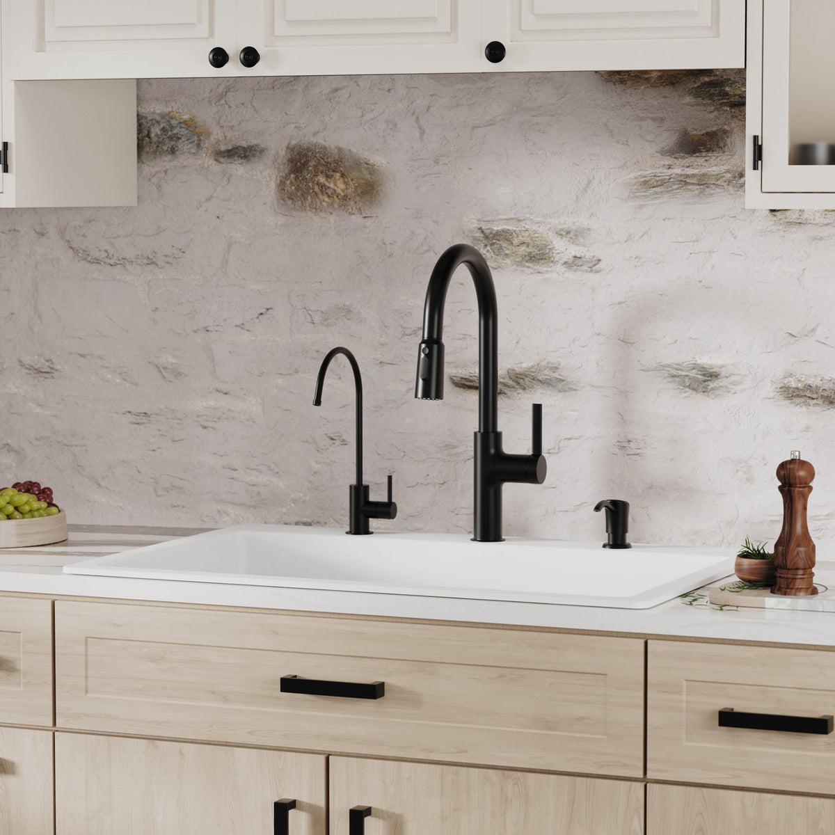 33" Top Mount Single Bowl Quartz Composite Kitchen Sink In White