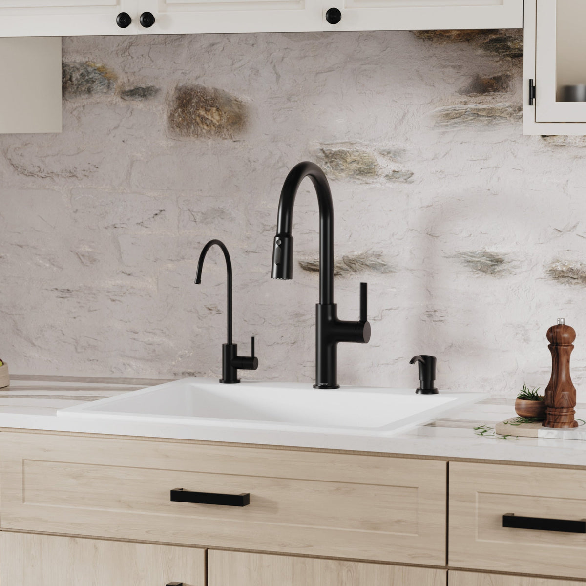 25" Top Mount Single Bowl Quartz Composite Kitchen Sink In White