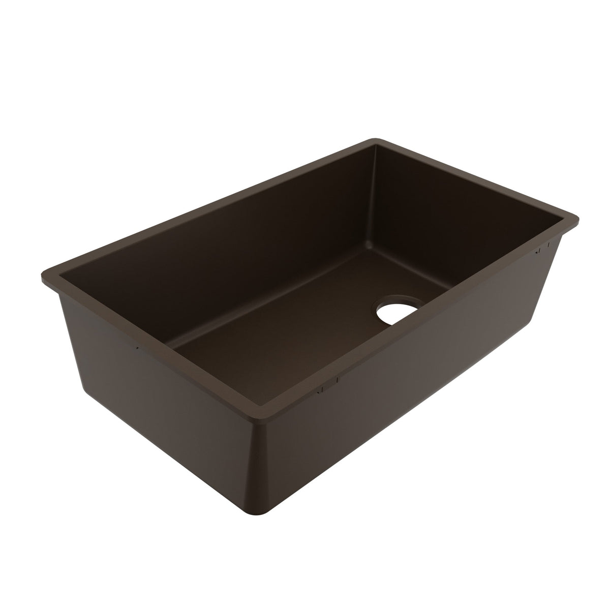 31-5/8" Undermount Large Single Bowl Quartz Composite Kitchen Sink In Brown