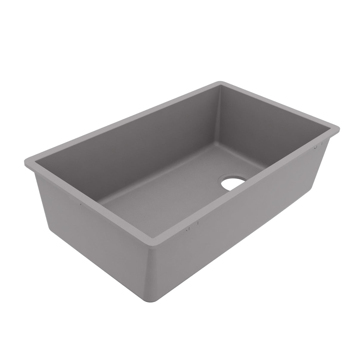 31-5/8" Undermount Large Single Bowl Quartz Composite Kitchen Sink In Grey