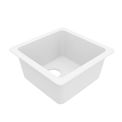 16-5/8" Undermount Quartz Composite Bar/Prep Sink In White