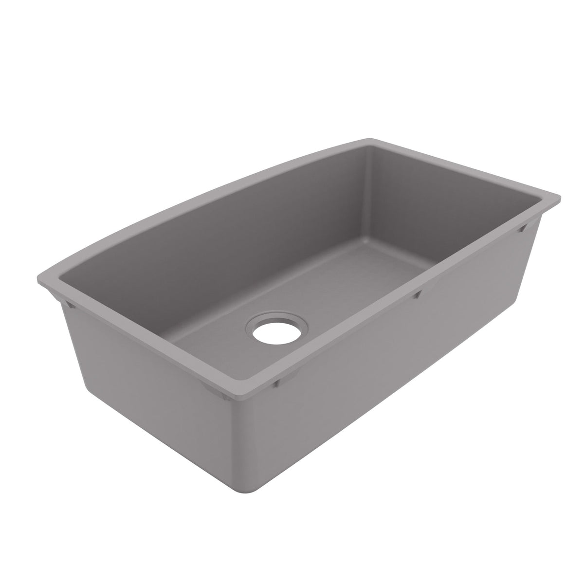 32-1/2" Undermount Large Single Bowl Quartz Composite Kitchen Sink In Grey