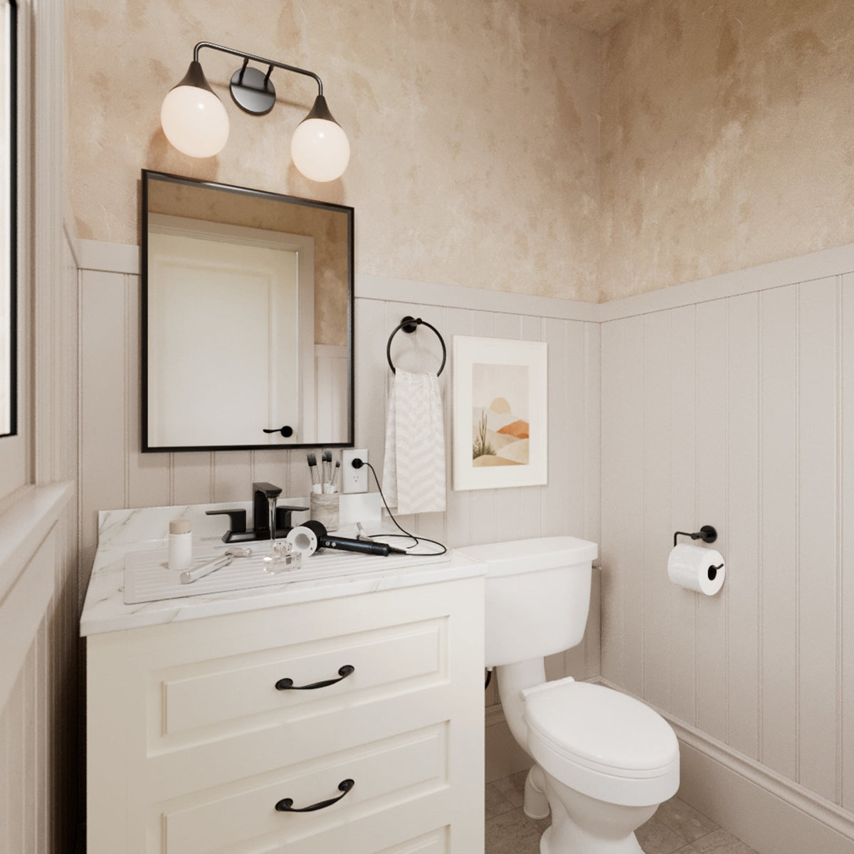 White Vanity Bowl Mat