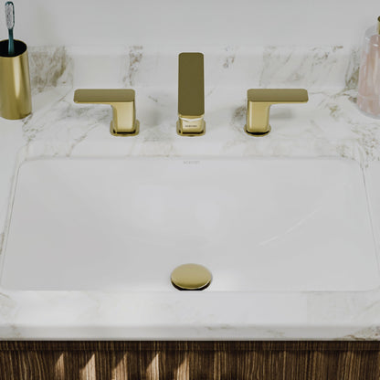 Valera 21" Rectangular Undermount Vitreous China Bathroom Sink In White