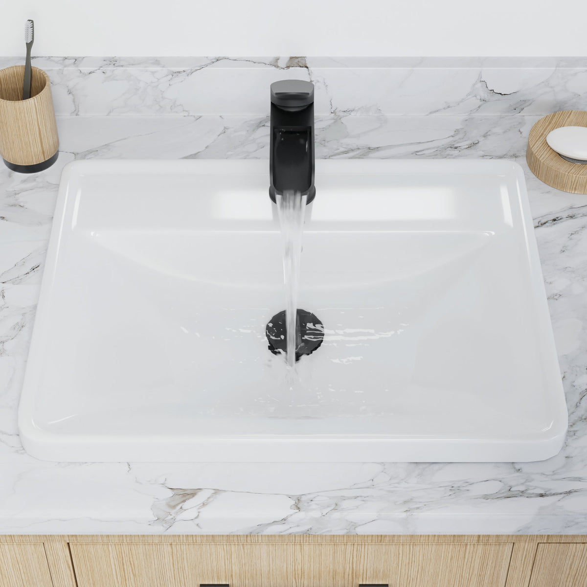 20-1/2" Top Mount Vitreous China Bathroom Sink In White