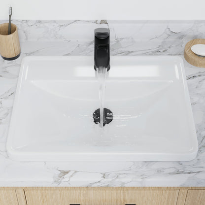 20-1/2" Top Mount Vitreous China Bathroom Sink In White