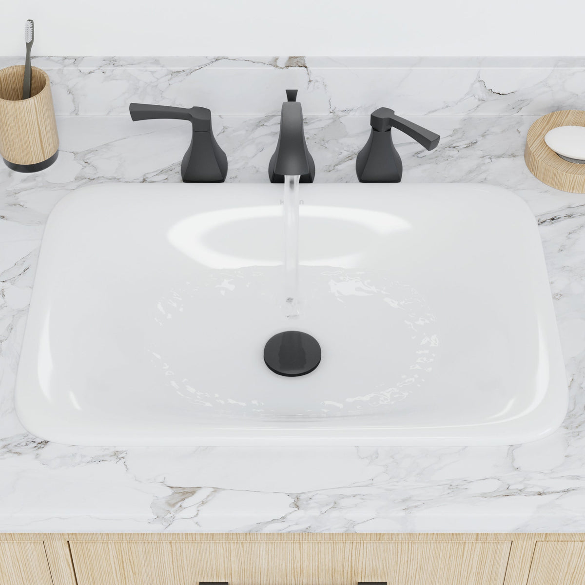 21" Top Mount Vitreous China Bathroom Sink In White
