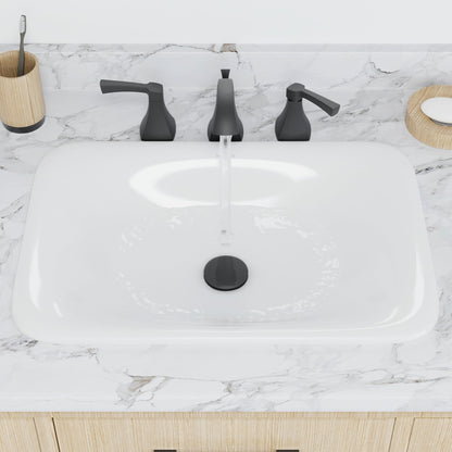 21" Top Mount Vitreous China Bathroom Sink In White