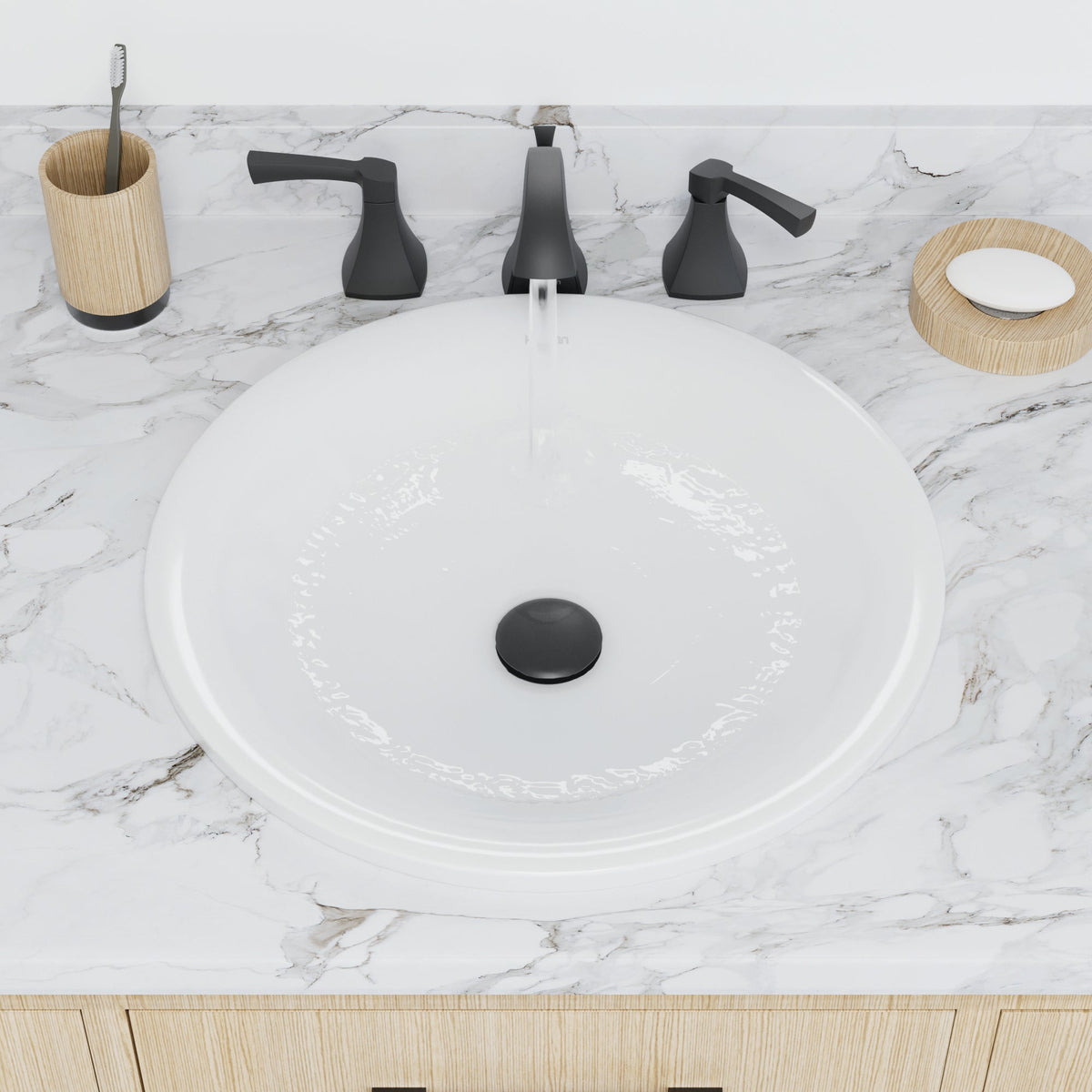 17-3/4" Top Mount Vitreous China Bathroom Sink In White