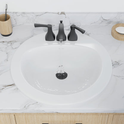 Valera 20" Circular Top Mount Vitreous China Bathroom Sink In White