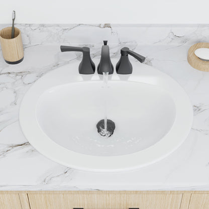 Valera 21" Oval Top Mount Vitreous China Bathroom Sink In White