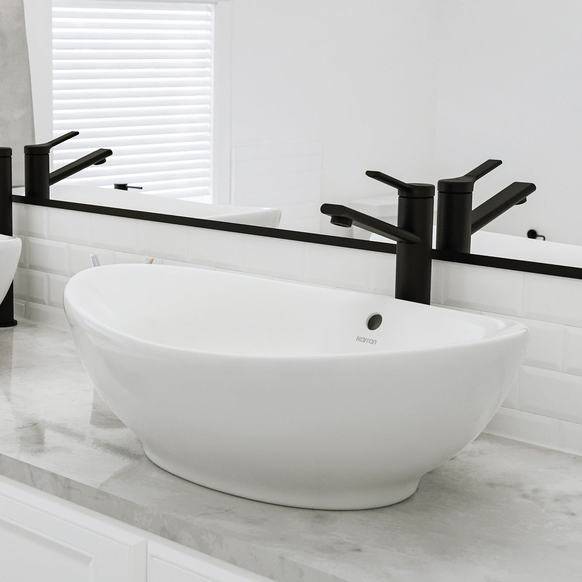 23" Vessel Vitreous China Bathroom Sink In White