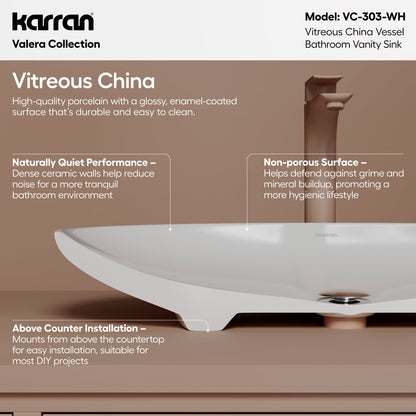 27" Vessel Vitreous China Bathroom Sink In White