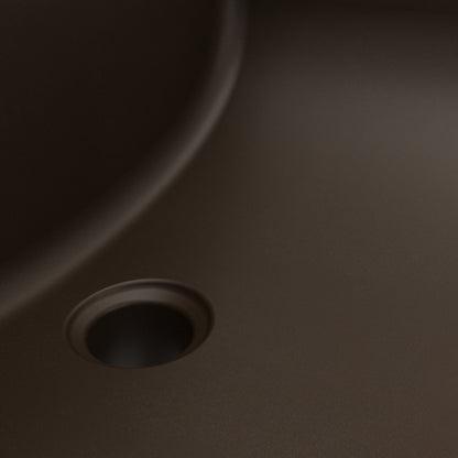 20" Seamless Undermount Quartz Composite Bathroom Sink In Brown
