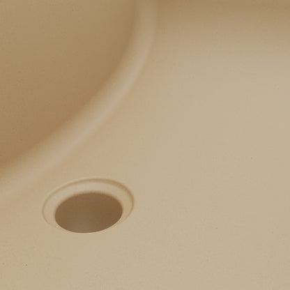 20" Seamless Undermount Quartz Composite Bathroom Sink In Bisque