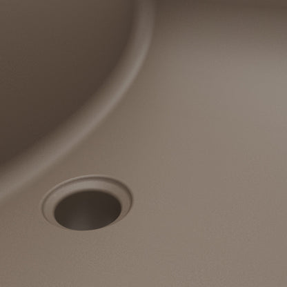 20" Seamless Undermount Quartz Composite Bathroom Sink In Concrete
