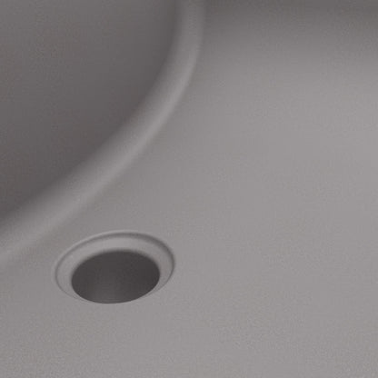 20" Seamless Undermount Quartz Composite Bathroom Sink In Grey