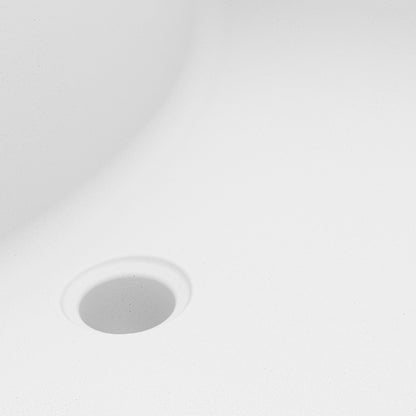 20" Seamless Undermount Quartz Composite Bathroom Sink In White