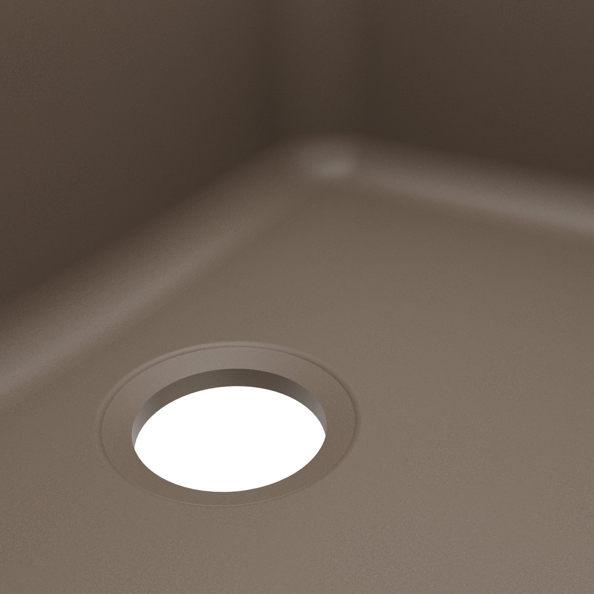 24-1/8" Seamless Undermount Single Bowl Quartz Composite Kitchen Sink In Concrete