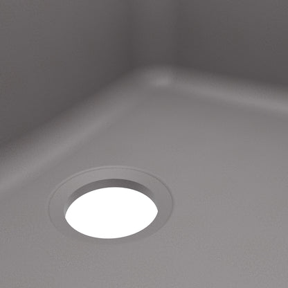 24-1/8" Seamless Undermount Single Bowl Quartz Composite Kitchen Sink In Grey