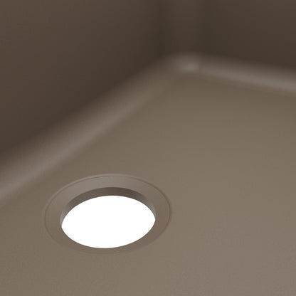 30-7/8" Seamless Undermount Large Single Bowl Quartz Composite Kitchen Sink In Concrete