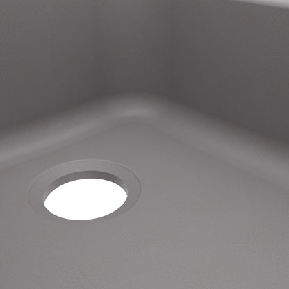 32-3/8" Seamless Undermount Double Offset Bowl Quartz Composite Kitchen Sink In Grey