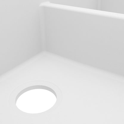 34" Farmhouse Double Equal Bowl Quartz Composite Kitchen Sink In White