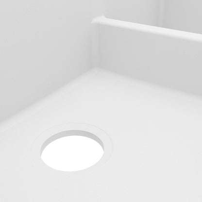 34" Retrofit Farmhouse Double Offset Bowl Quartz Composite Kitchen Sink In White