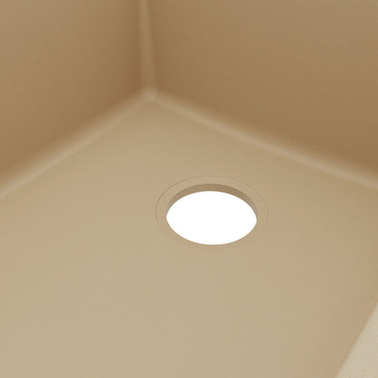 33" Top Mount Large Single Bowl Quartz Composite Kitchen Sink In Bisque