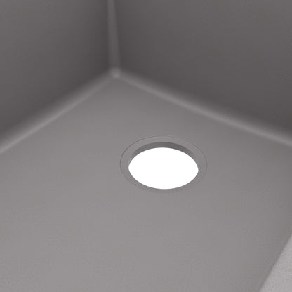 33" Top Mount Large Single Bowl Quartz Composite Kitchen Sink In Grey